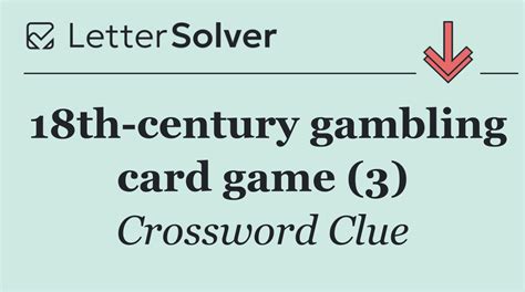 gambling card game 3 letters|gambling card game (3)/890737 Crossword Clue .